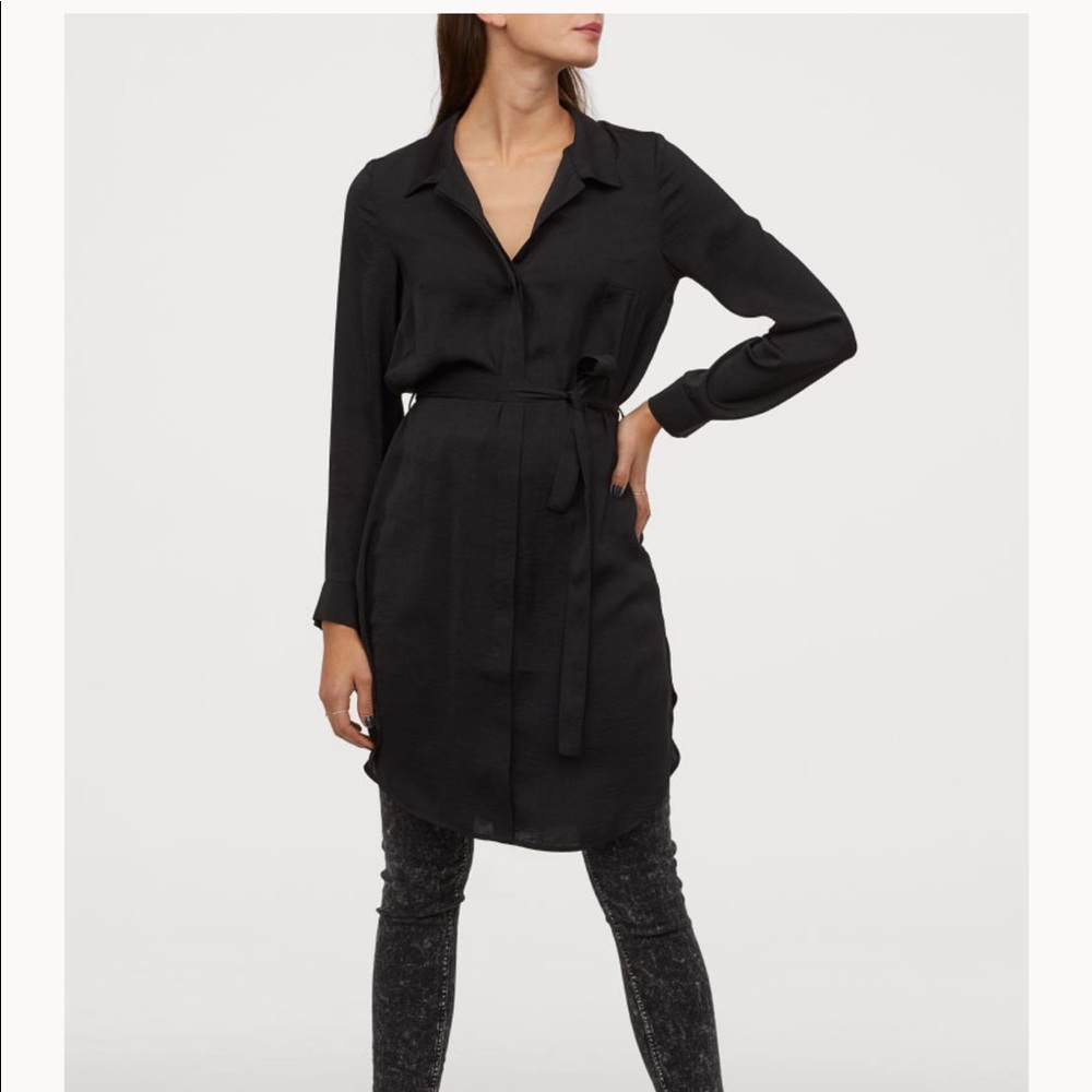 H&M BLACK SHIRT DRESS 0